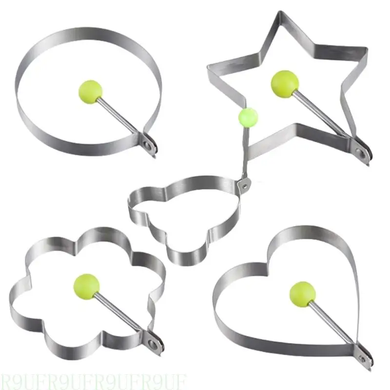 R9UF 5pcs Multifunctional Stainless Steel Eggs Molds In Round Heart Flower Star And Mouse For Creative Cooking
R9UF 5pcs Multifunctional Stainless Steel Eggs Molds In Round Heart Flower Star And Mouse For Creative Cooking