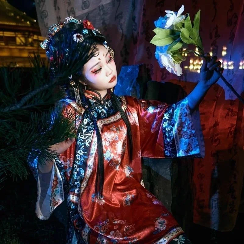 Chinese Sle Horror Cosplay Wedding Dr Women's Costume loween Props Funny Bride Outfit Traditional Ethnic Stage Costume
Chinese Sle Horror Cosplay Wedding Dr Women's Costume loween Props Funny Bride Outfit Traditional Ethnic Stage Costume