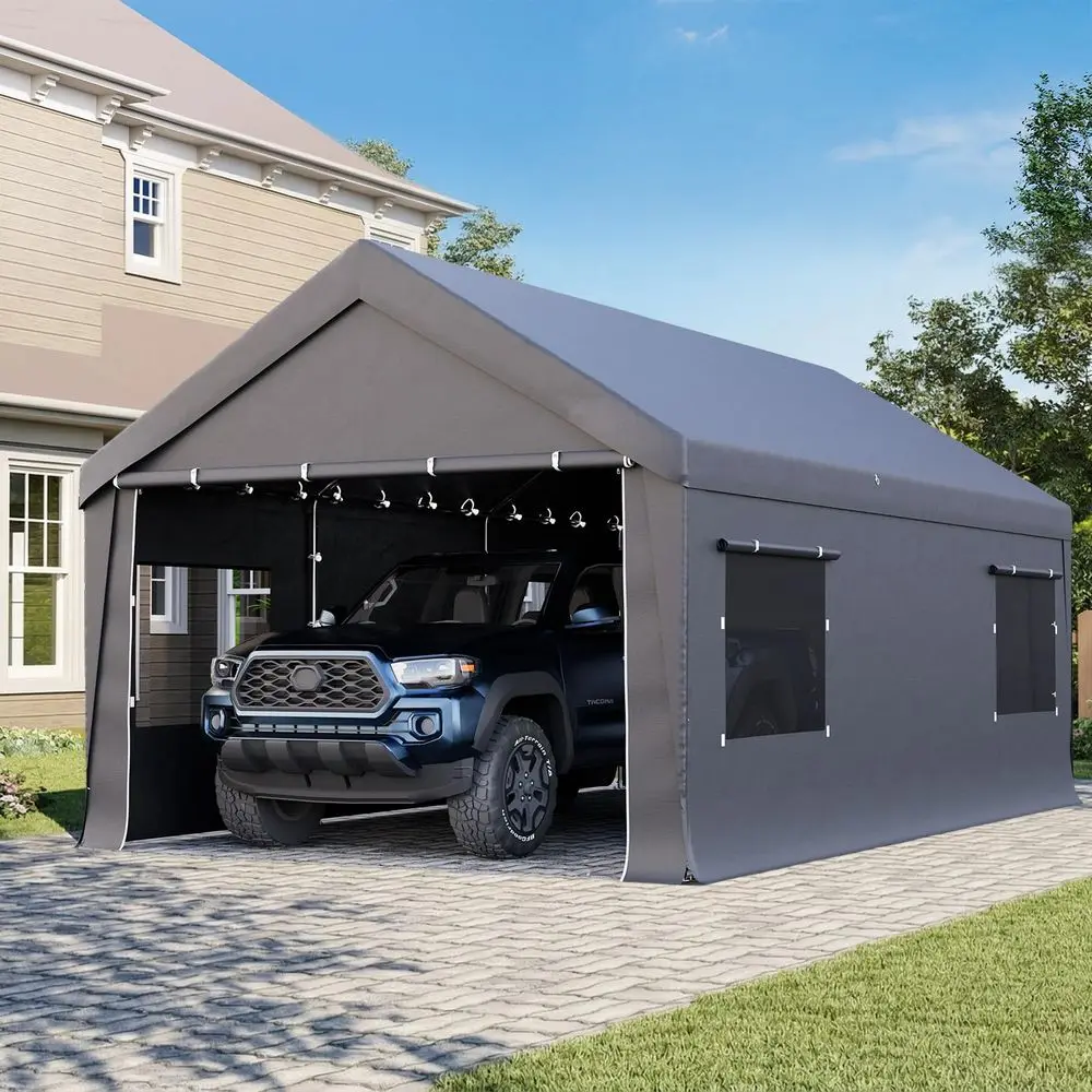 10x20 FT Heavy Duty Carport Canopy with Removable Sidewalls, Portable Garage Tent with Roll Windows amp Doors, Car Port with
10x20 FT Heavy Duty Carport Canopy with Removable Sidewalls, Portable Garage Tent with Roll Windows amp Doors, Car Port with