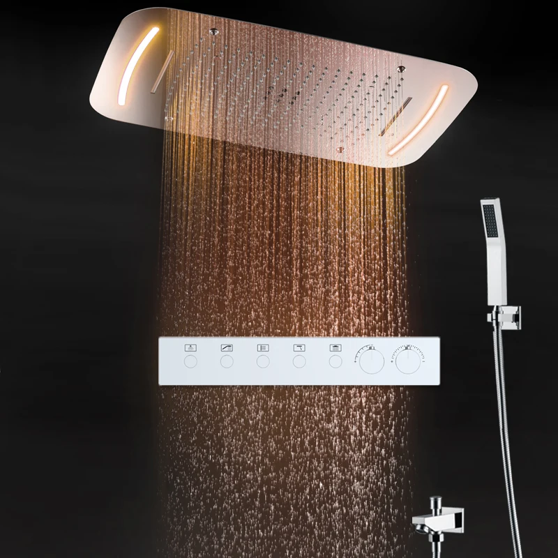 5 Ways Shower Panel Set 710x430 Rain Mist Waterfall Massage Column Thermostatic LED Bathroom System
5 Ways Shower Panel Set 710x430 Rain Mist Waterfall Massage Column Thermostatic LED Bathroom System
