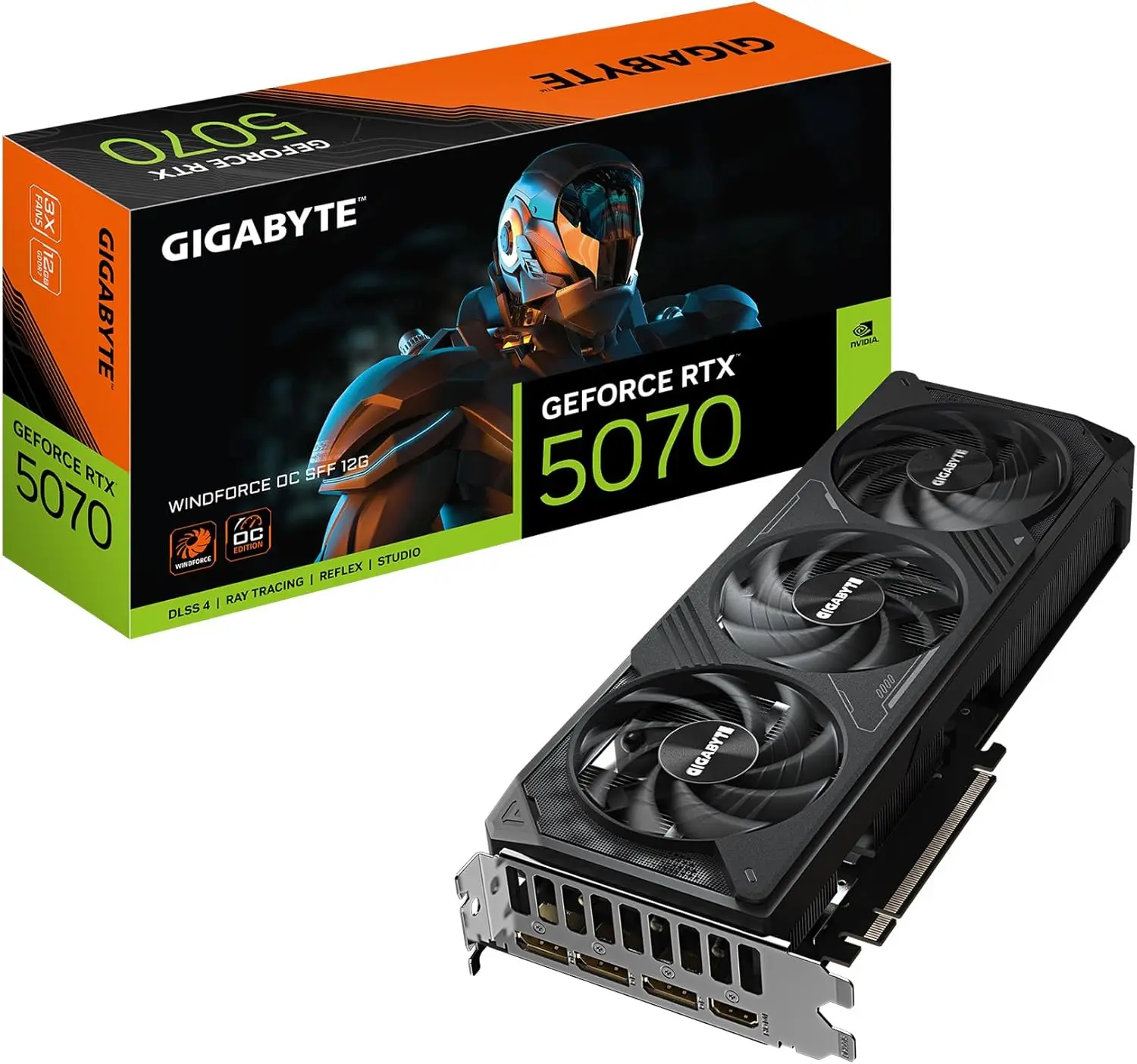 Видеокарта WINDFORCE OC SFF 12G, 12 ГБ 192-бит GDDR7, PCIe 5.0, система охлаждения WINDFORCE, GV-N5070WF3OC-12GD
Видеокарта WINDFORCE OC SFF 12G, 12 ГБ 192-бит GDDR7, PCIe 5.0, система охлаждения WINDFORCE, GV-N5070WF3OC-12GD
