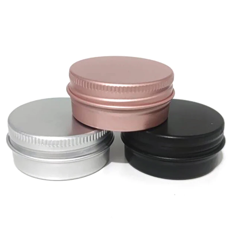 100PCS 15g black Aluminum Tin Jars small round tin box/lip balm/metal box for cosmetics With Screw Thread Lid Candle Cans
100PCS 15g black Aluminum Tin Jars small round tin box/lip balm/metal box for cosmetics With Screw Thread Lid Candle Cans