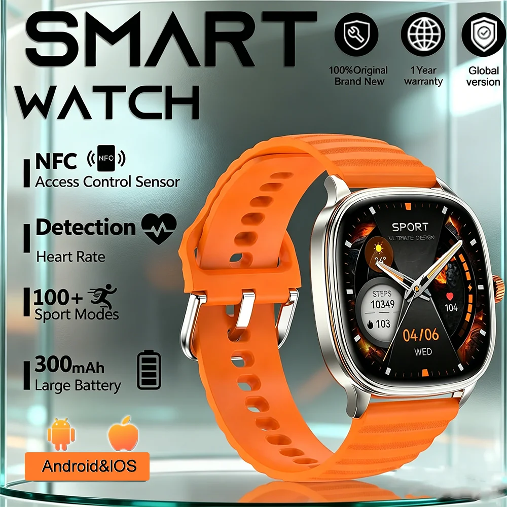IP68 Waterproof Sports Smart Watch Stylish Look 1.73" HD Screen NFC AI Voice Control Music Weather Daily Health Management
IP68 Waterproof Sports Smart Watch Stylish Look 1.73" HD Screen NFC AI Voice Control Music Weather Daily Health Management