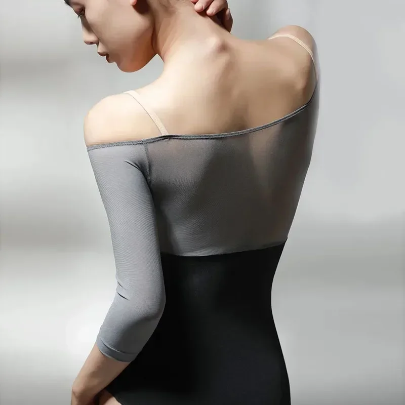 Sexy three-quarter off-shoulder sleeves Ballet Leotards For Women mesh stitching Adult Swimsuit for Dancing Ballerina Costume
Sexy three-quarter off-shoulder sleeves Ballet Leotards For Women mesh stitching Adult Swimsuit for Dancing Ballerina Costume