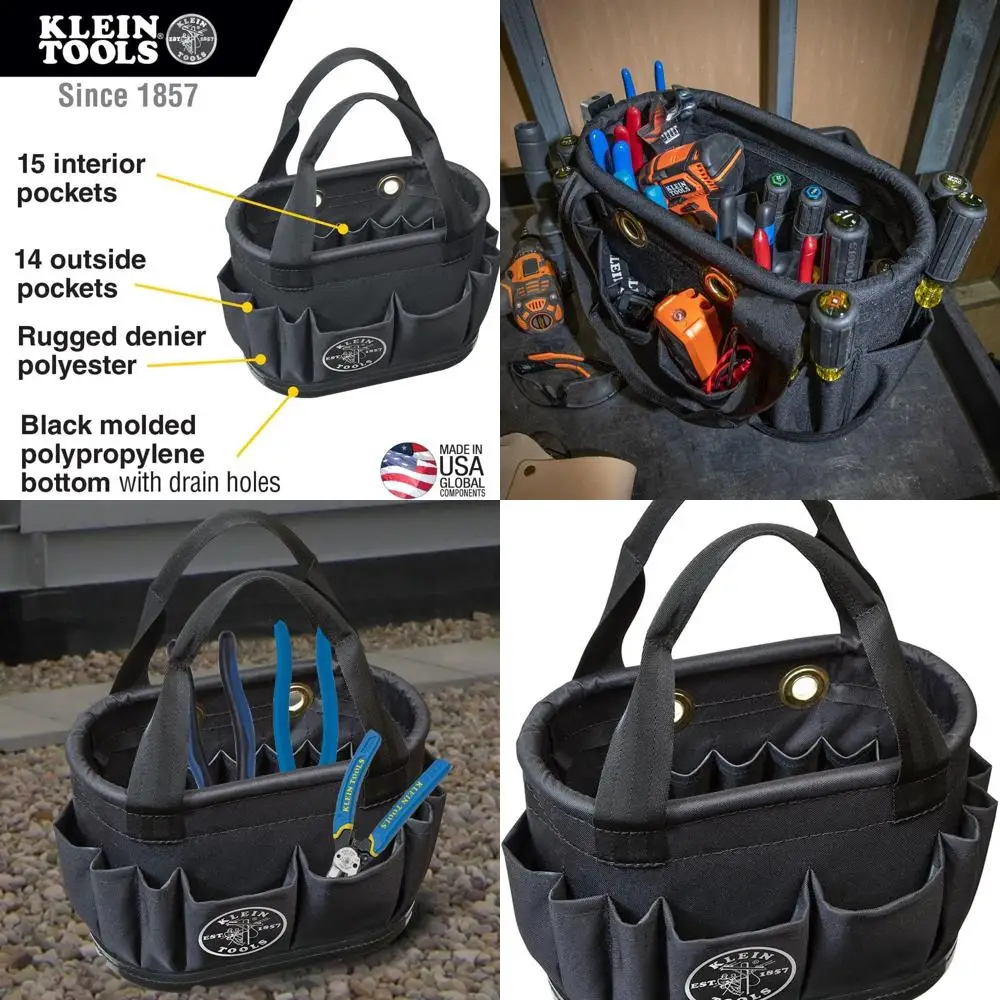 Oval Aerial Tool Bucket with 29 Pockets and Drainage Holes - 5144BHB14OS Hard-Body
Oval Aerial Tool Bucket with 29 Pockets and Drainage Holes - 5144BHB14OS Hard-Body