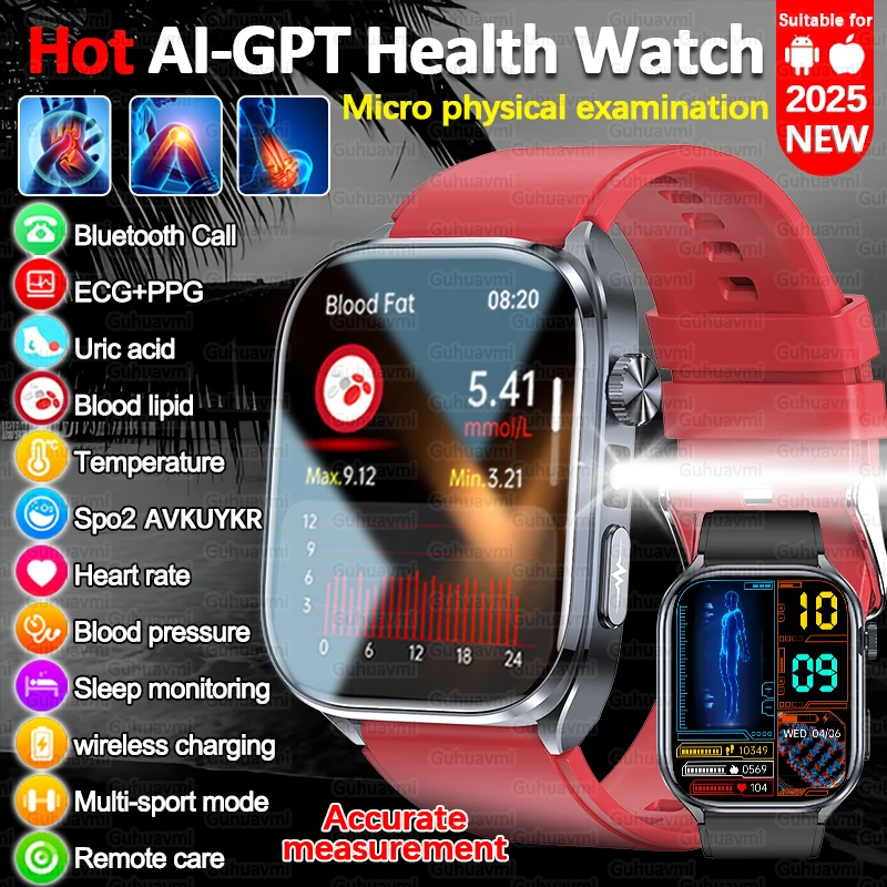 Accurate Blood Lipids Uric Acid Bluetooth Call Smartwatch New AI-GPT Smart Q&A ECG Heart Rate Blood Pressure Health Smart Watch
Accurate Blood Lipids Uric Acid Bluetooth Call Smartwatch New AI-GPT Smart Q&A ECG Heart Rate Blood Pressure Health Smart Watch