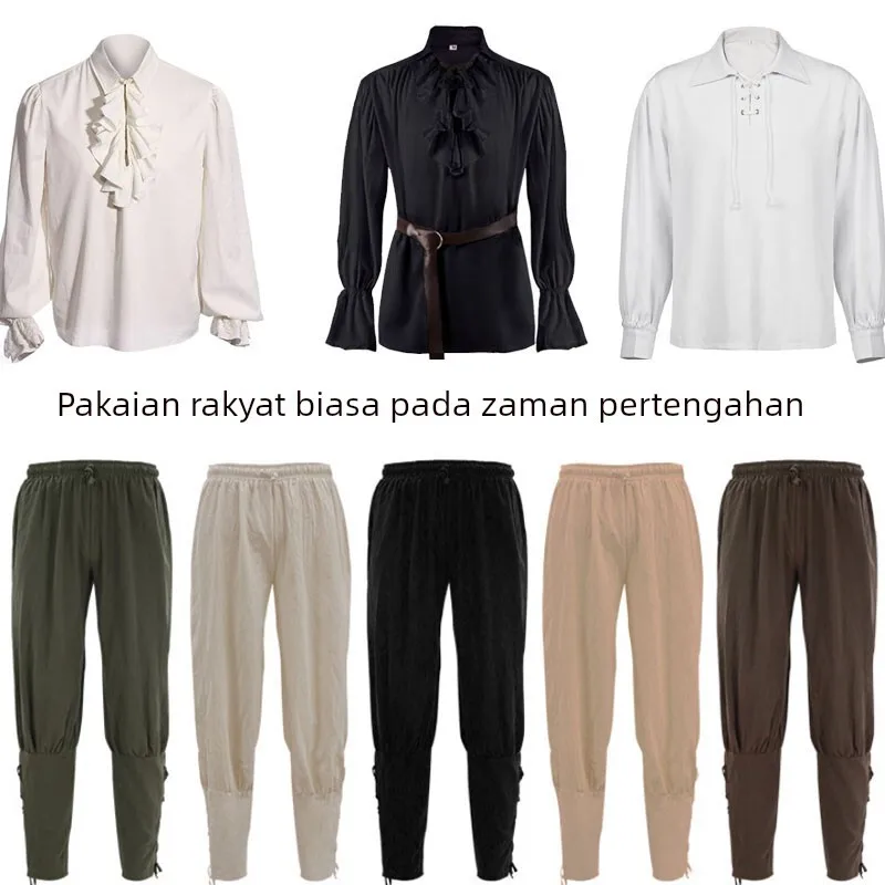 New Halloween Performance Shirt Medieval Court Style Count Pirate Costume Long Sleeve Women's Stage Ethnic Wear
New Halloween Performance Shirt Medieval Court Style Count Pirate Costume Long Sleeve Women's Stage Ethnic Wear