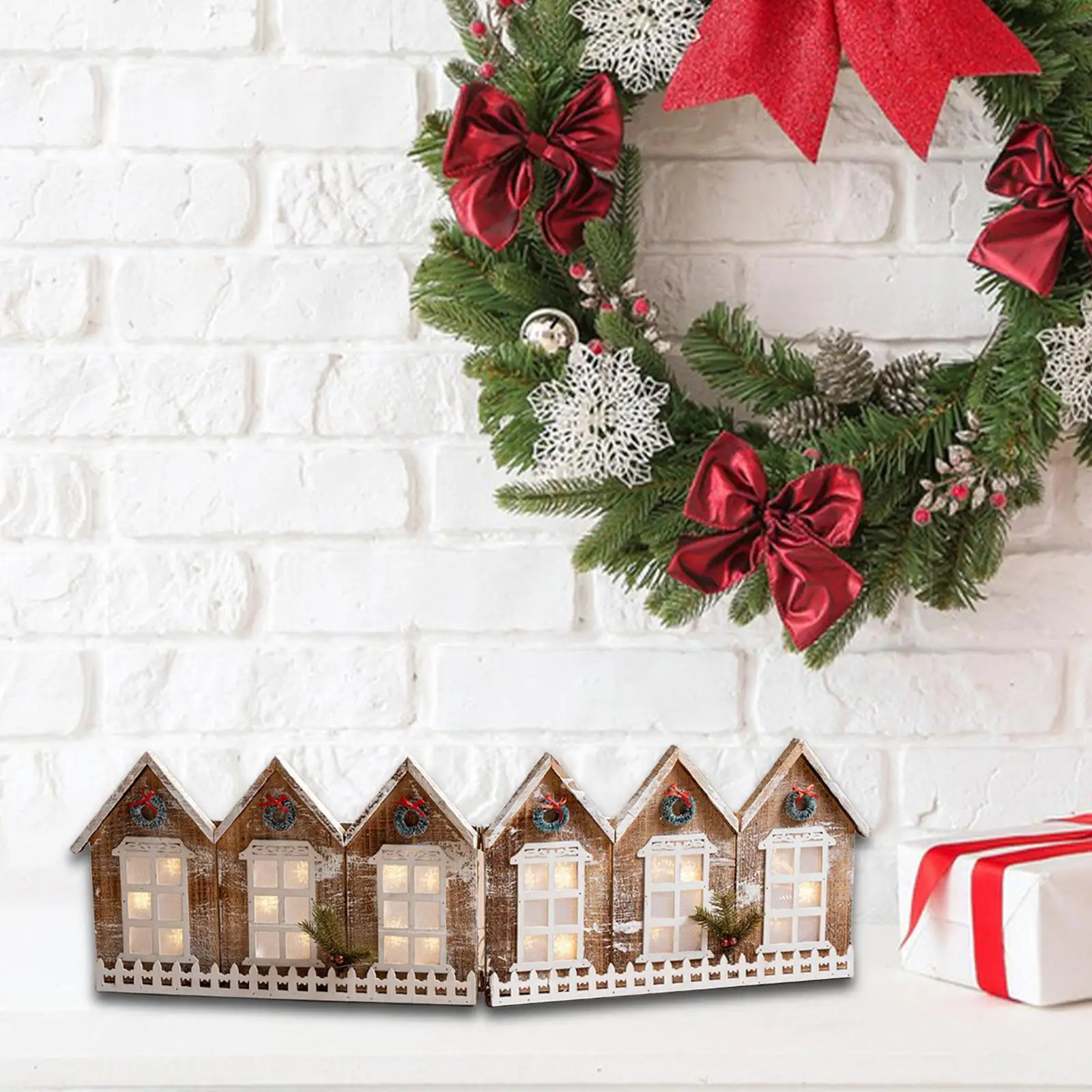 Christmas Table Centerpiece Wooden Christmas Village Houses Set Light Up Holiday Ornament for Home Office Fireplace
Christmas Table Centerpiece Wooden Christmas Village Houses Set Light Up Holiday Ornament for Home Office Fireplace
