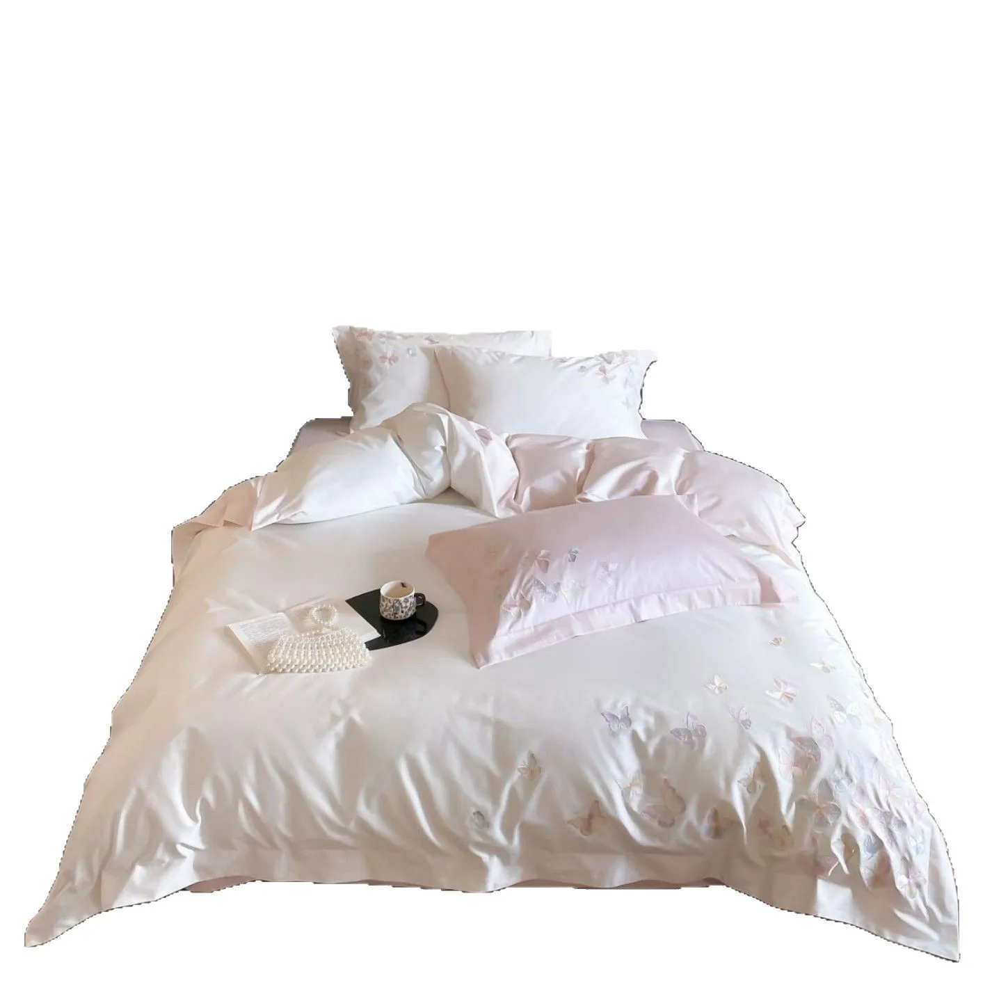100S long-staple cotton four-piece romantic butterfly embroidered quilt cover bed sheet cotton light luxury bedding
100S long-staple cotton four-piece romantic butterfly embroidered quilt cover bed sheet cotton light luxury bedding
