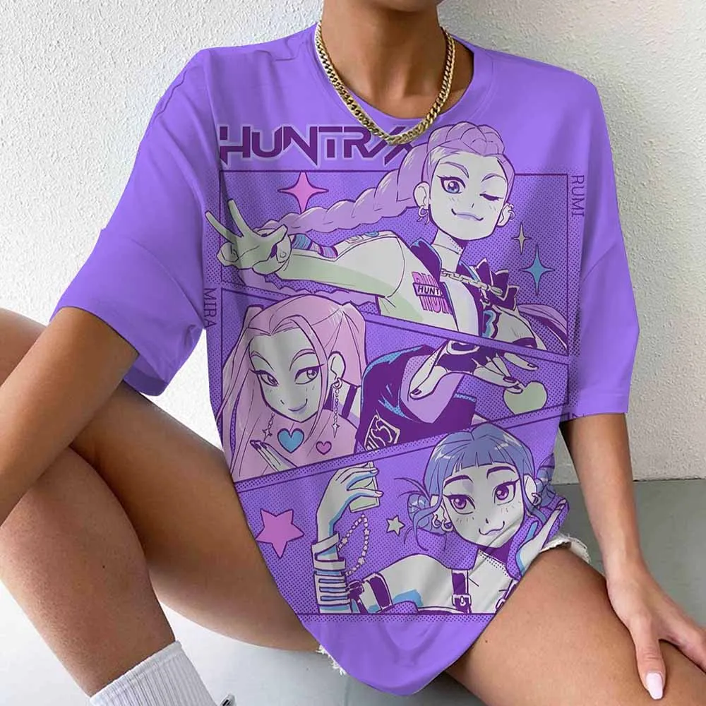 Women'S Casual Short Sleeve T-Shirt with K-Pop Demon Hunter Graphic Print Soft Breathable Fabric Regular Fit Round Neck Tee
Women'S Casual Short Sleeve T-Shirt with K-Pop Demon Hunter Graphic Print Soft Breathable Fabric Regular Fit Round Neck Tee