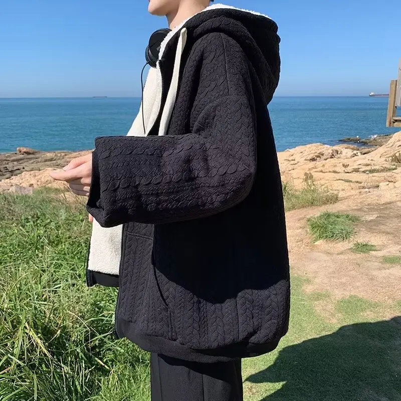 Однотонная жаккардовая мужская толстовка из арктического флиса осенью и зимой, больших размеров, высококачественная куртка с капюшоном
Однотонная жаккардовая мужская толстовка из арктического флиса осенью и зимой, больших размеров, высококачественная куртка с капюшоном