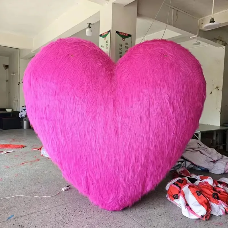 Decorative Inflatable Hearts Giant Plush Inflatable Pink Heart Advertising Fluffy Inflatable Heart Shape Balloon for Event
Decorative Inflatable Hearts Giant Plush Inflatable Pink Heart Advertising Fluffy Inflatable Heart Shape Balloon for Event
