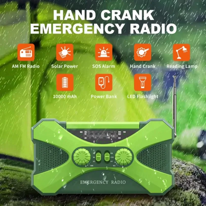 NEW Multifunctional Dual Stereo Speakers Phone Charger 10000mAh Solar Crank Radio AM/FM/NOAA Weather AlertLED Torch & SOS Alarm
NEW Multifunctional Dual Stereo Speakers Phone Charger 10000mAh Solar Crank Radio AM/FM/NOAA Weather AlertLED Torch & SOS Alarm