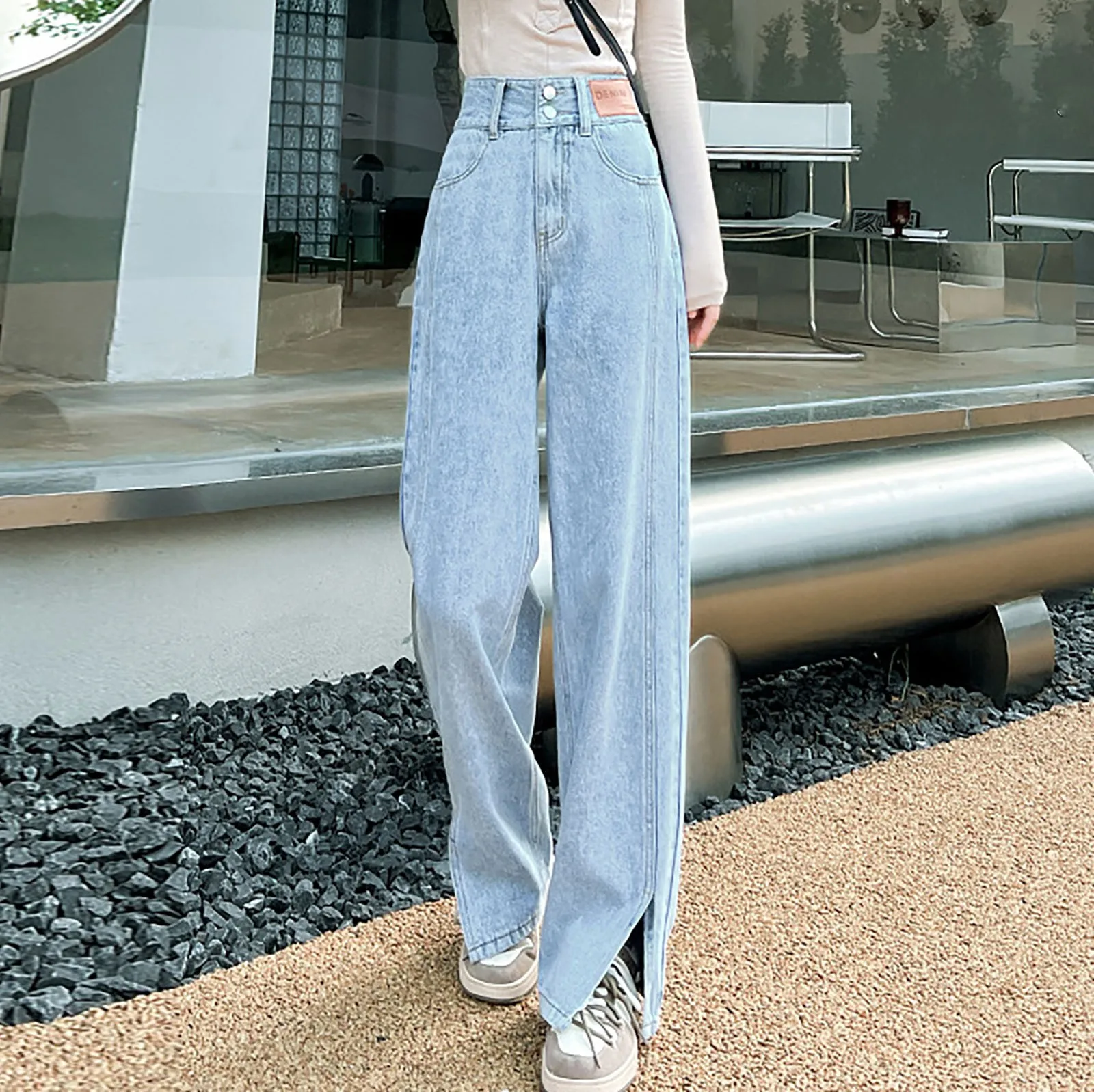 Double Button Side Slit Jeans Fashion Vintage High Waist Straight Pants Loose Thin Narrow Wide Leg Casual Denim Trousers
Double Button Side Slit Jeans Fashion Vintage High Waist Straight Pants Loose Thin Narrow Wide Leg Casual Denim Trousers