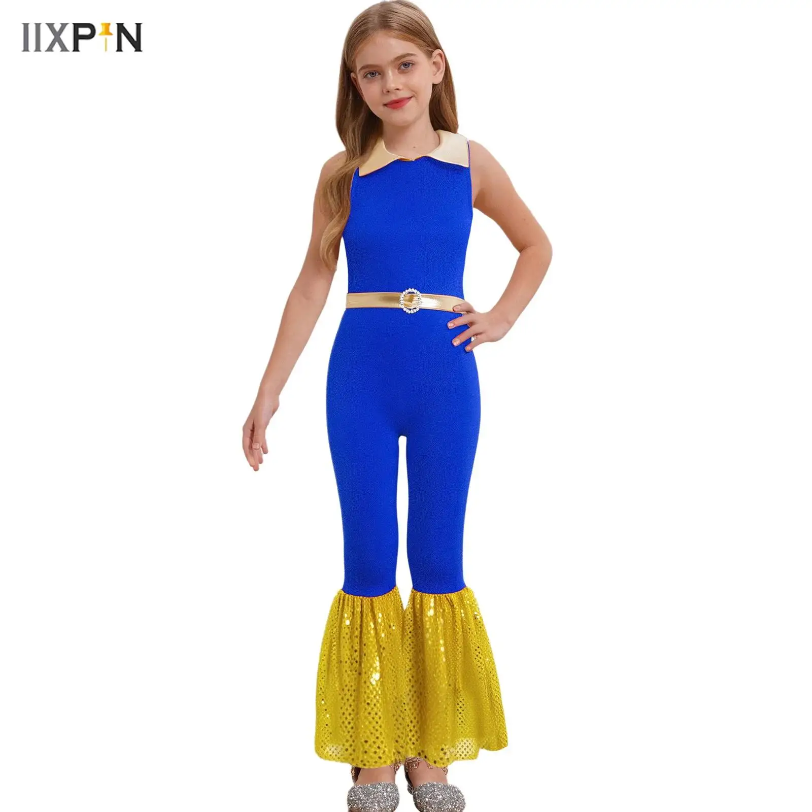 Kids Girls 70s 80s Disco Jazz Dance Jumpsuit Sleeveless Metallic Mini Dots Sequins Bell-Bottomed Rompers Theme Party Performance
Kids Girls 70s 80s Disco Jazz Dance Jumpsuit Sleeveless Metallic Mini Dots Sequins Bell-Bottomed Rompers Theme Party Performance