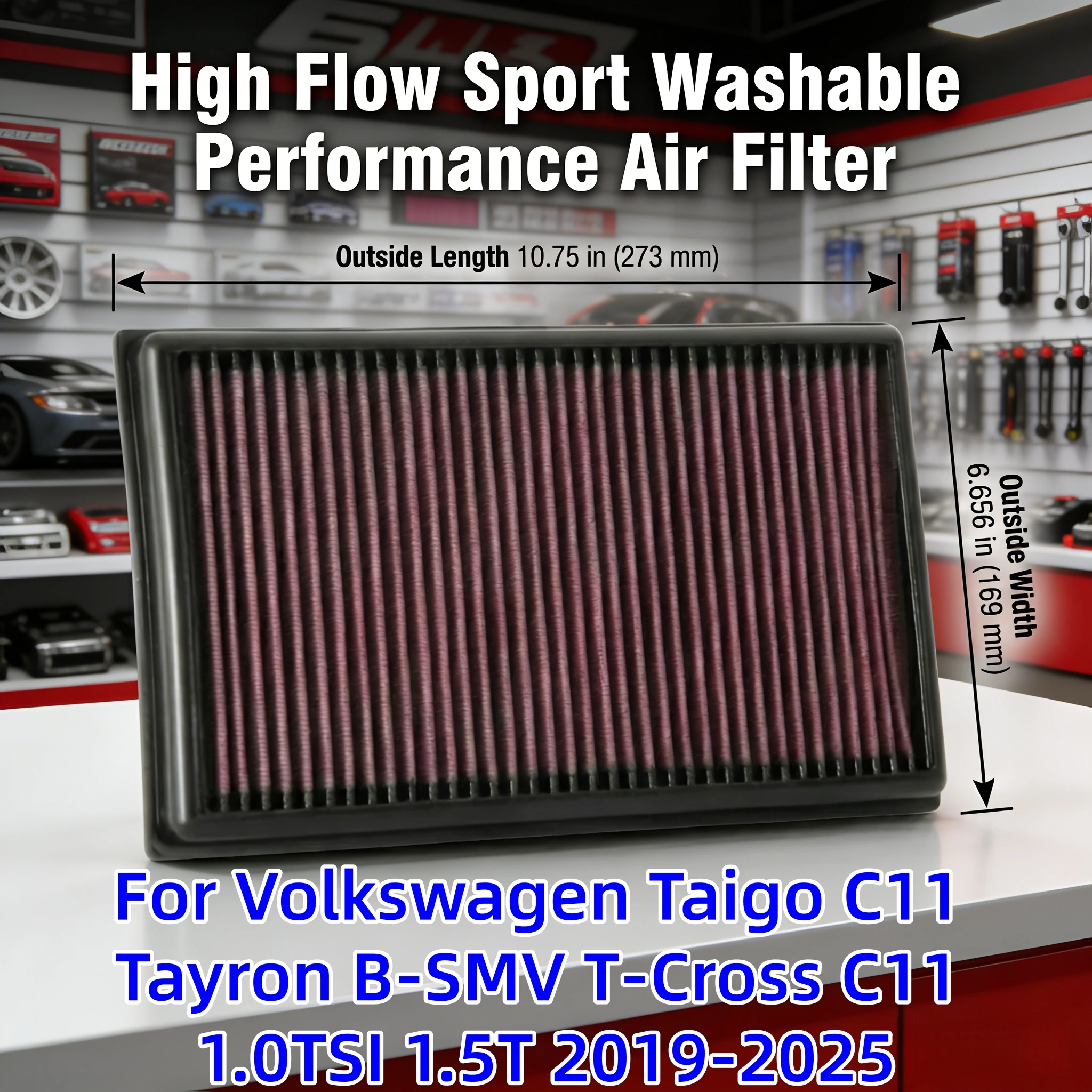 High Flow Sport For Volkswagen Taigo C11 Tayron B-SMV T-Cross C11 Washable Replacement Air Filter 1.0TSI 1.5T 2019-2025 33-3111
High Flow Sport For Volkswagen Taigo C11 Tayron B-SMV T-Cross C11 Washable Replacement Air Filter 1.0TSI 1.5T 2019-2025 33-3111