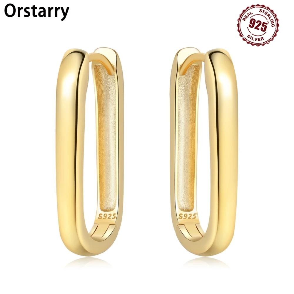 925 Sterling Silver Simple Gold U-shaped Earrings Jewelry Versatile Hoop Earrings For Women Jewelry Fine Birthday Party Gifts
925 Sterling Silver Simple Gold U-shaped Earrings Jewelry Versatile Hoop Earrings For Women Jewelry Fine Birthday Party Gifts