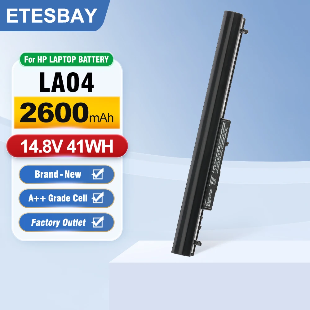ETESBAY LA04 14.8V 41Wh Laptop Battery Replacement for HP Pavilion 14 15 241 247 248 340 345 G1 G2 LA03DF 15-F272WM 15-F233WM
ETESBAY LA04 14.8V 41Wh Laptop Battery Replacement for HP Pavilion 14 15 241 247 248 340 345 G1 G2 LA03DF 15-F272WM 15-F233WM