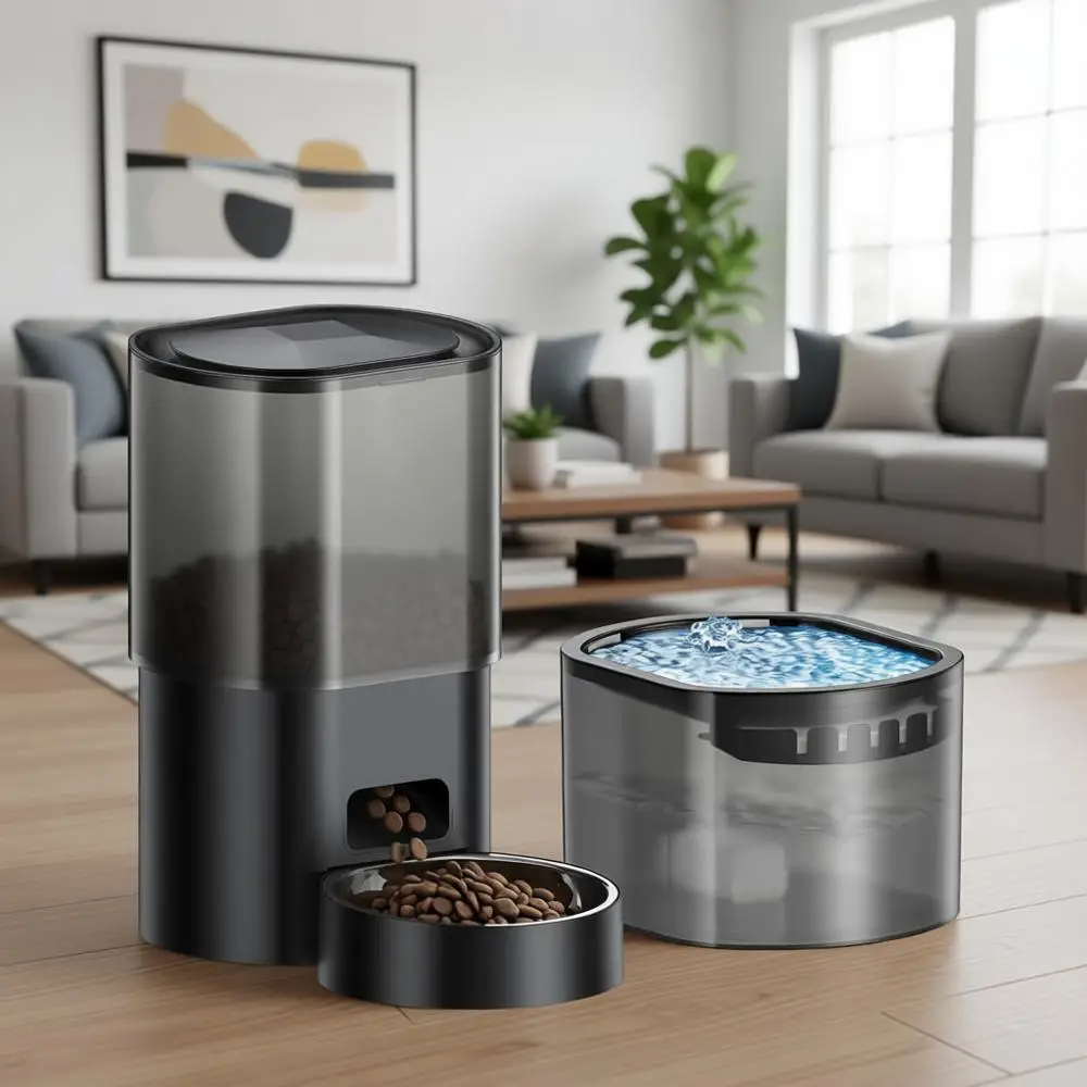 Automatic Cat Feeder and Water Fountain, 5G WiFi, APP Remote Control, Programmable Timed Feeding, Dry Food Smart Feeder, 10s Voi
Automatic Cat Feeder and Water Fountain, 5G WiFi, APP Remote Control, Programmable Timed Feeding, Dry Food Smart Feeder, 10s Voi