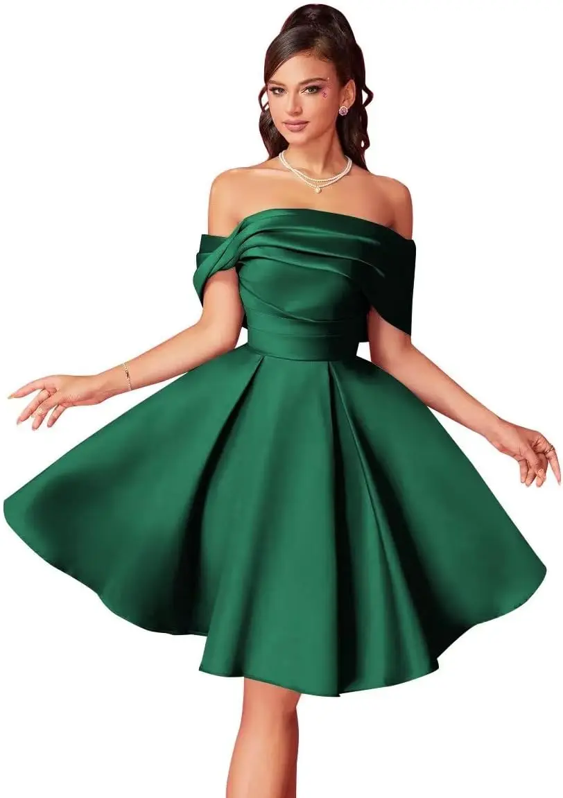 Satin Homecoming Dresses for Teens Off Shoulder Ruched A Line Mini Prom Cocktail Dress Graduation Dress Short Prom Dress
Satin Homecoming Dresses for Teens Off Shoulder Ruched A Line Mini Prom Cocktail Dress Graduation Dress Short Prom Dress