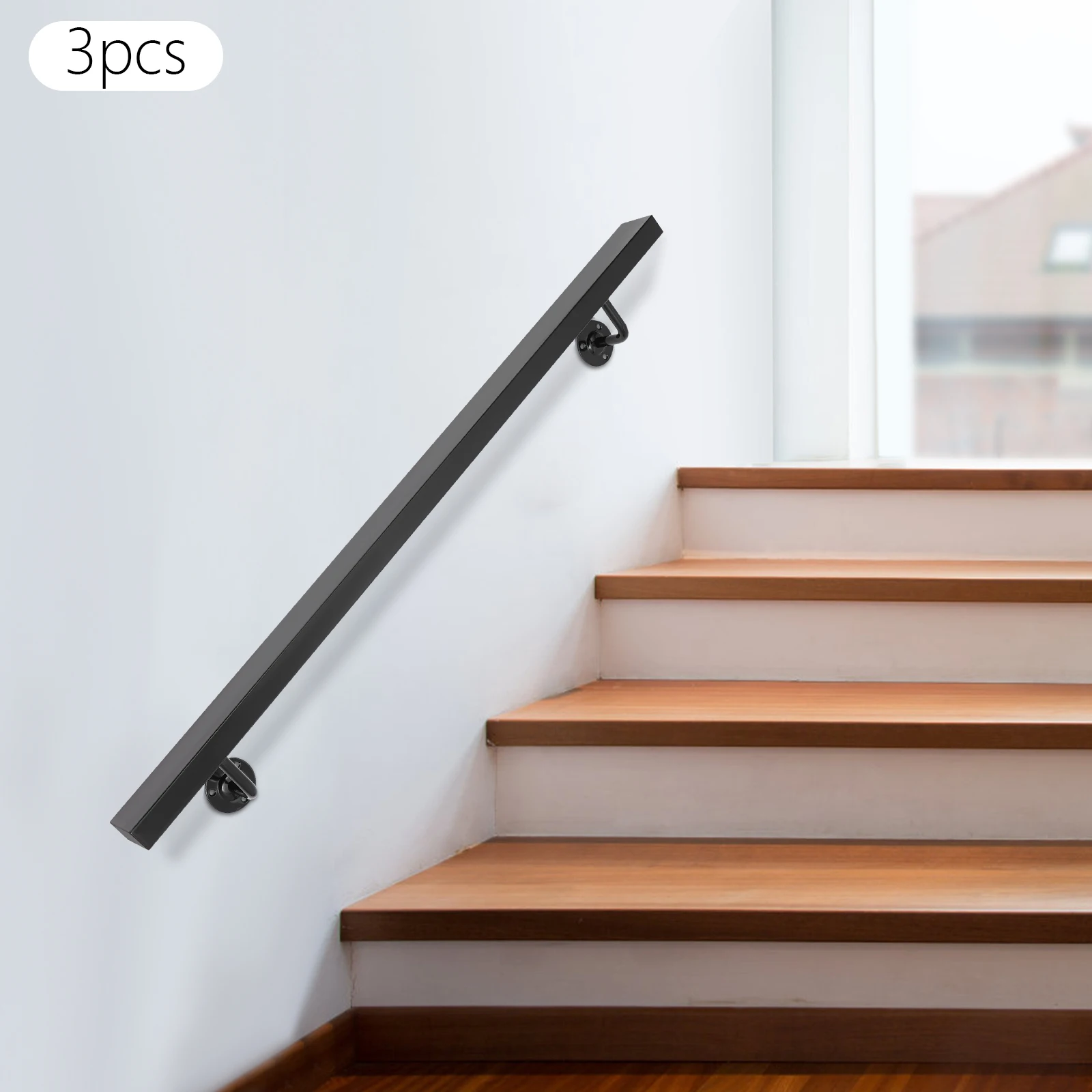 10FT Black Stainless Steel Rectangular Metal Wall Railing, Anti-Slip Outdoor Guardrail Kit
10FT Black Stainless Steel Rectangular Metal Wall Railing, Anti-Slip Outdoor Guardrail Kit