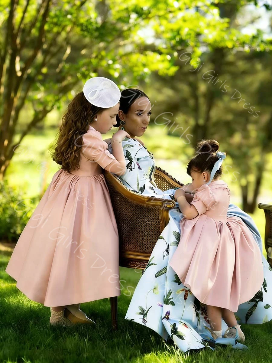 Customized Satin Wedding Party Dress for Flower Girls High Waist Puff Sleeves Princess Dress Kids Tea-Length Birthday Ball Gown
Customized Satin Wedding Party Dress for Flower Girls High Waist Puff Sleeves Princess Dress Kids Tea-Length Birthday Ball Gown