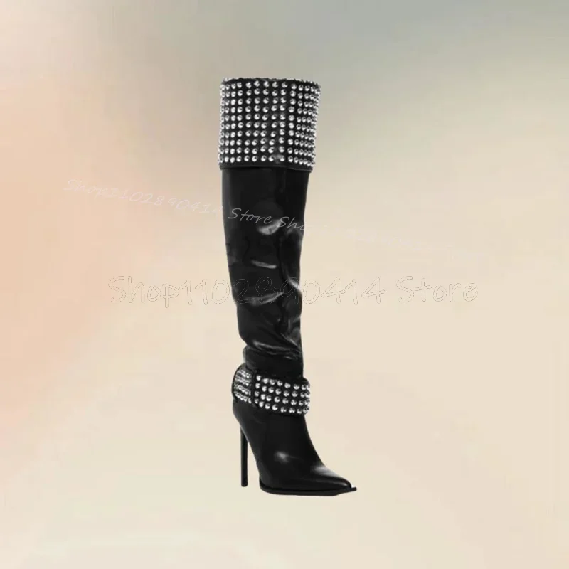 Crystal Decor Black White Pointed Toe Boots Slip On Women Shoes Thin High Heels Fashion Party Banquet 2026 Zapatos Para Mujere
Crystal Decor Black White Pointed Toe Boots Slip On Women Shoes Thin High Heels Fashion Party Banquet 2026 Zapatos Para Mujere