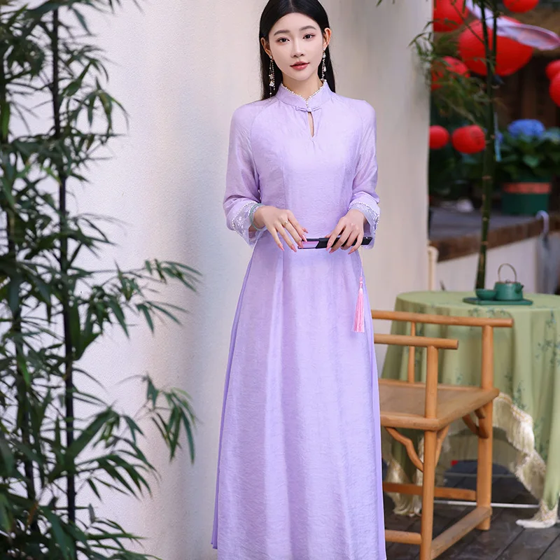 High-End Spring Summer Chinese Style Qipao Women Elegant Embroidery Lady Dress Cheongsam Tea Clothing Female S-XXL
High-End Spring Summer Chinese Style Qipao Women Elegant Embroidery Lady Dress Cheongsam Tea Clothing Female S-XXL