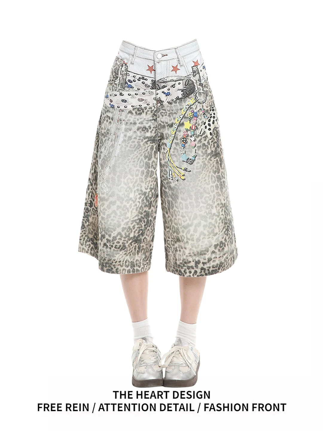 American Style 3D Printed Belted Leopard Print Denim Jeans Women's Summer New Design Worn Wide Leg Shorts Casual High Waist
American Style 3D Printed Belted Leopard Print Denim Jeans Women's Summer New Design Worn Wide Leg Shorts Casual High Waist