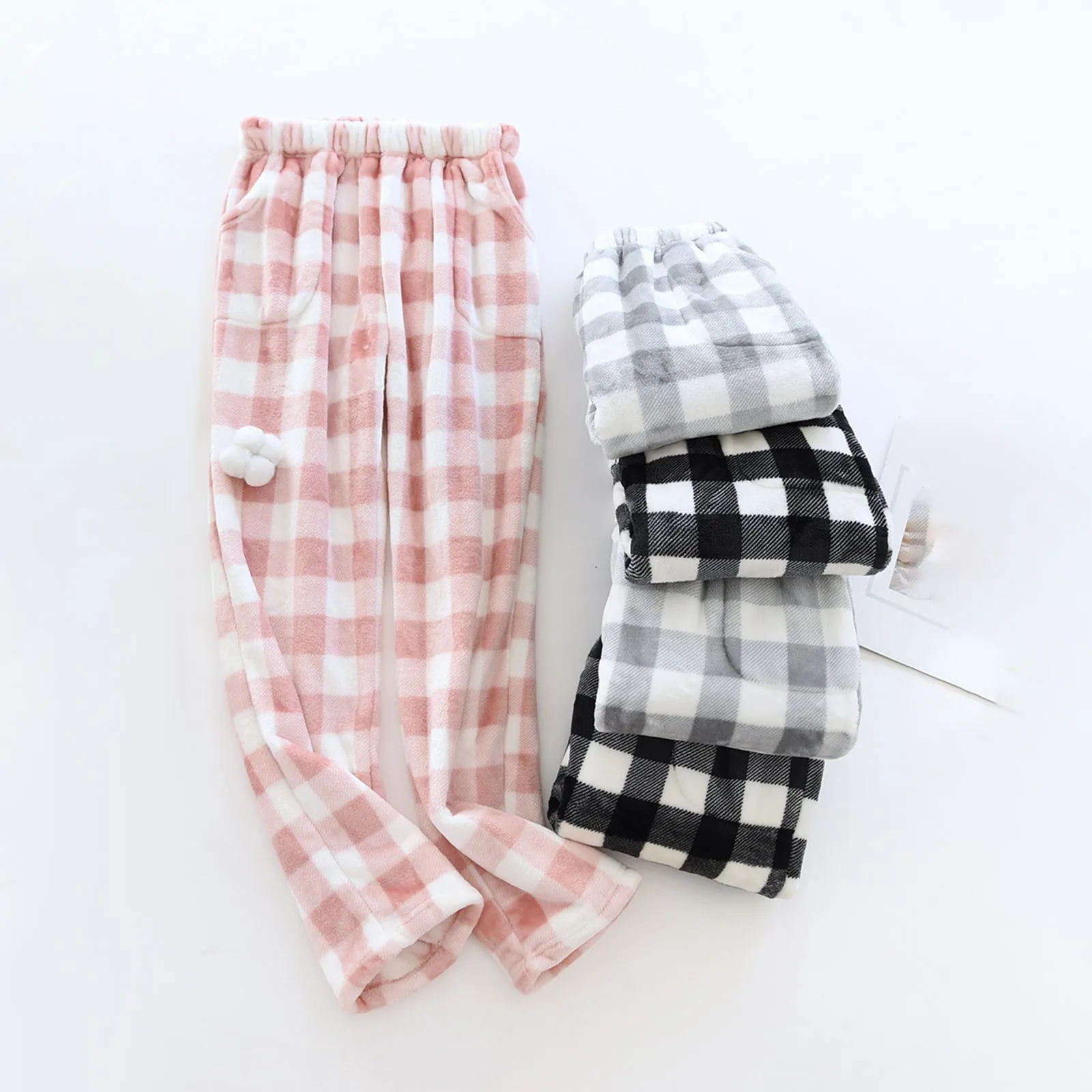 Pajama Pants Women's Trousers Autumn Winter Coral Fleece And Thick Plaid Warm Pants Flannel Home Pants Loose Lounge Wear
Pajama Pants Women's Trousers Autumn Winter Coral Fleece And Thick Plaid Warm Pants Flannel Home Pants Loose Lounge Wear
