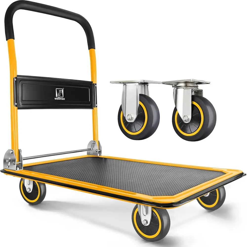 Push Cart Dolly by , Moving Platorm Hand Truck, oldable or Easy Storage and 360 Degree Swivel Wheels with 330lb Weight acity, Ye
Push Cart Dolly by , Moving Platorm Hand Truck, oldable or Easy Storage and 360 Degree Swivel Wheels with 330lb Weight acity, Ye