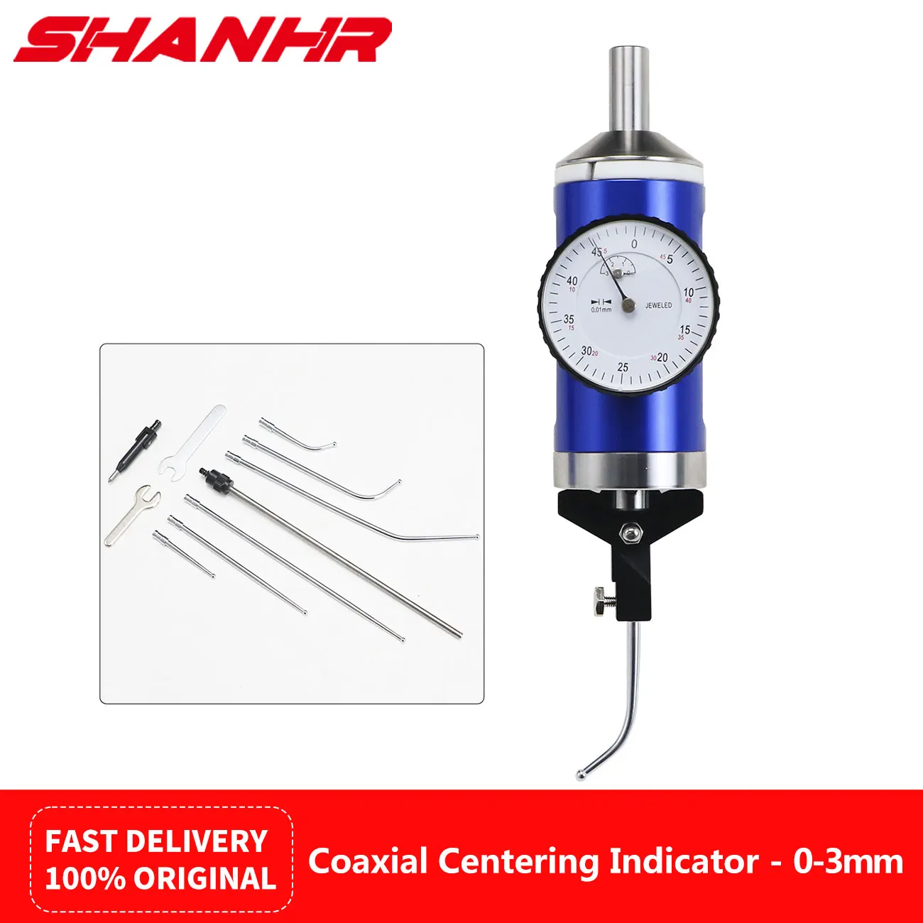 SHANHR Coaxial Centering Indicator Co-Ax Precision Milling Machine Test Dial 0-3mm 0.01mm Dial Center Indicator Set with Case
SHANHR Coaxial Centering Indicator Co-Ax Precision Milling Machine Test Dial 0-3mm 0.01mm Dial Center Indicator Set with Case