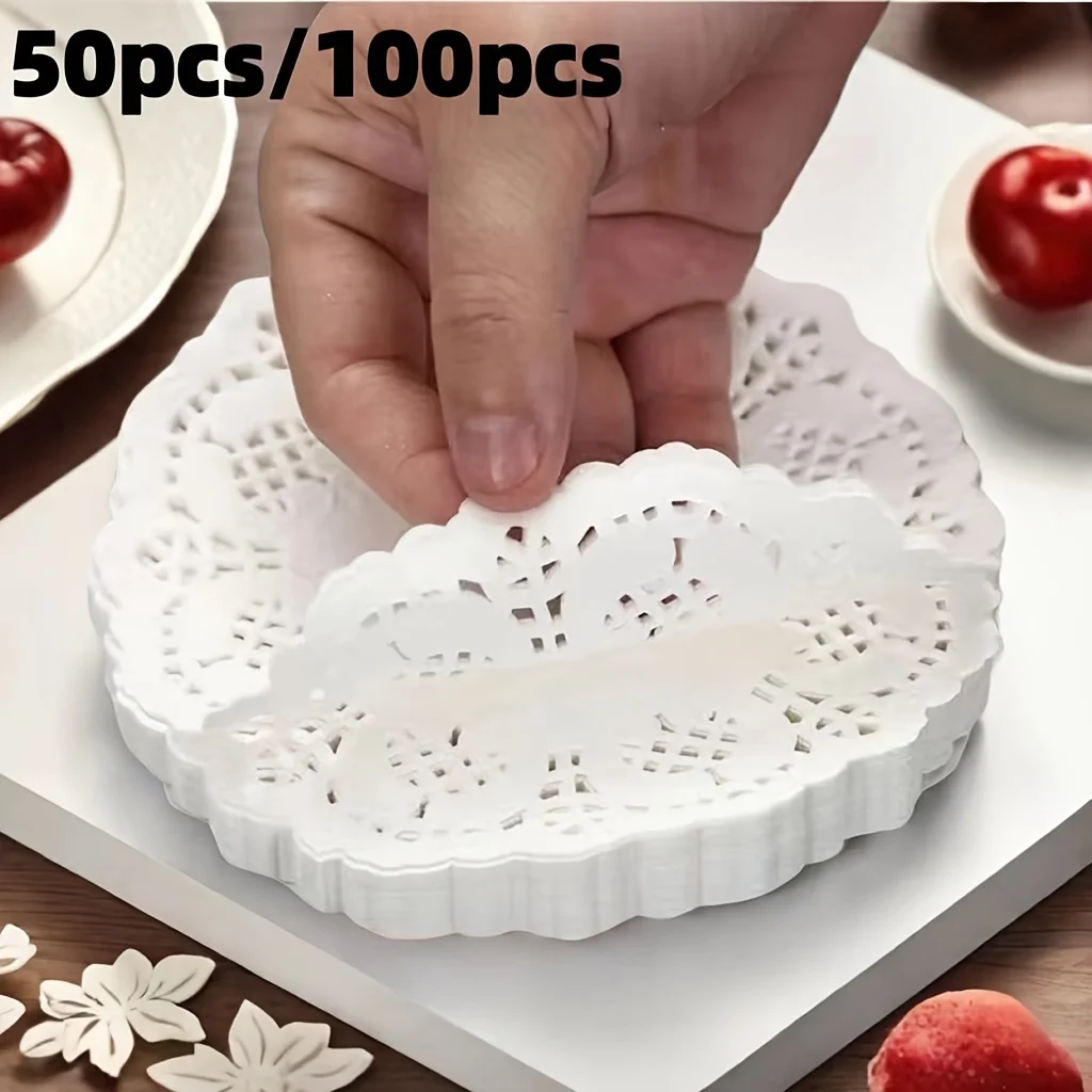50pcs Round Lace Paper Doilies, Cupcake Liners for Fried Food Cookies, Party Wedding Table Decor Kitchen Supplies
50pcs Round Lace Paper Doilies, Cupcake Liners for Fried Food Cookies, Party Wedding Table Decor Kitchen Supplies
