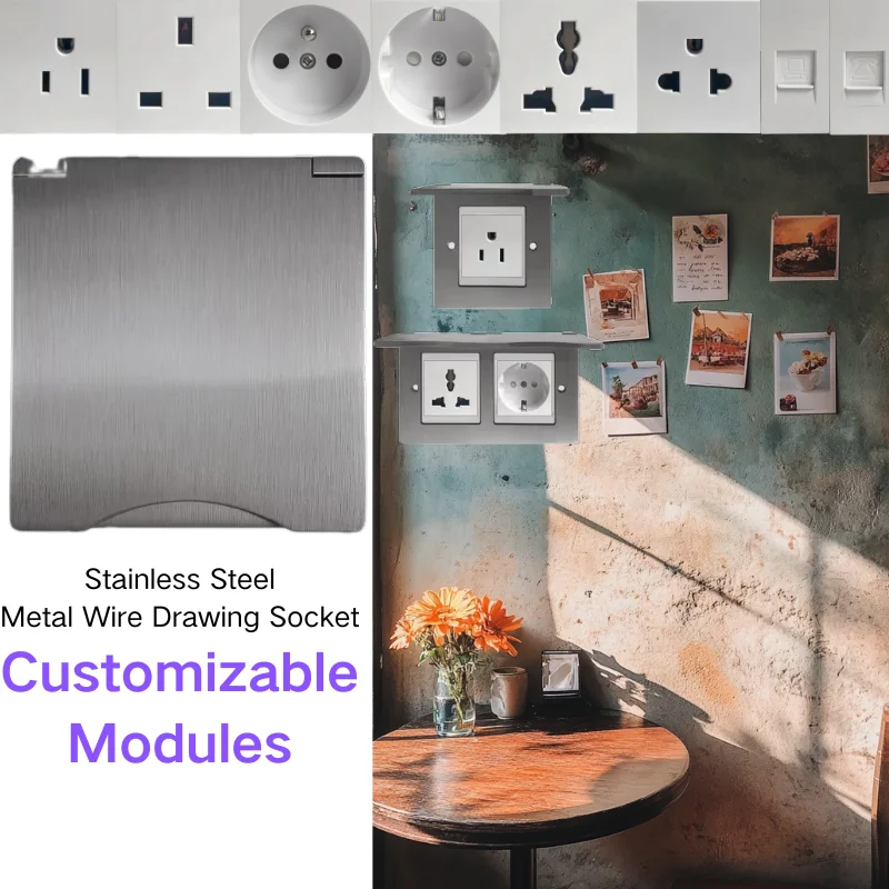 8mm Thick Stainless Steel Panel Switch Socket - UK/FR/EU/US/UN Standards 13A Single&Double Gang Power Outlet for Home&Commercial
8mm Thick Stainless Steel Panel Switch Socket - UK/FR/EU/US/UN Standards 13A Single&Double Gang Power Outlet for Home&Commercial