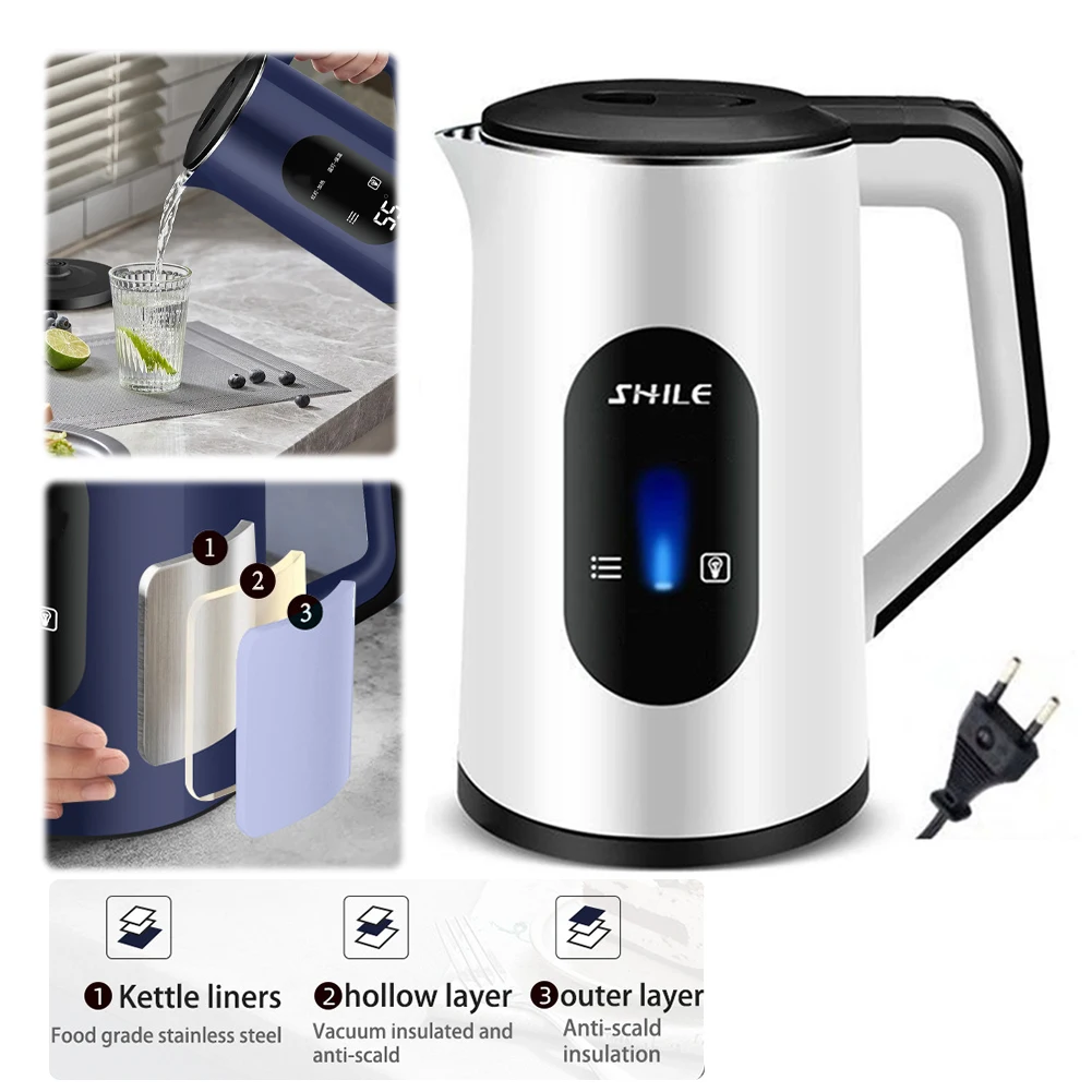 3L Stainless Steel Electric Digital Display Large Tea Kettle 1500W Fast Boil Hot Water Boiler Boil Water Pot Home Kitchen Tool
3L Stainless Steel Electric Digital Display Large Tea Kettle 1500W Fast Boil Hot Water Boiler Boil Water Pot Home Kitchen Tool