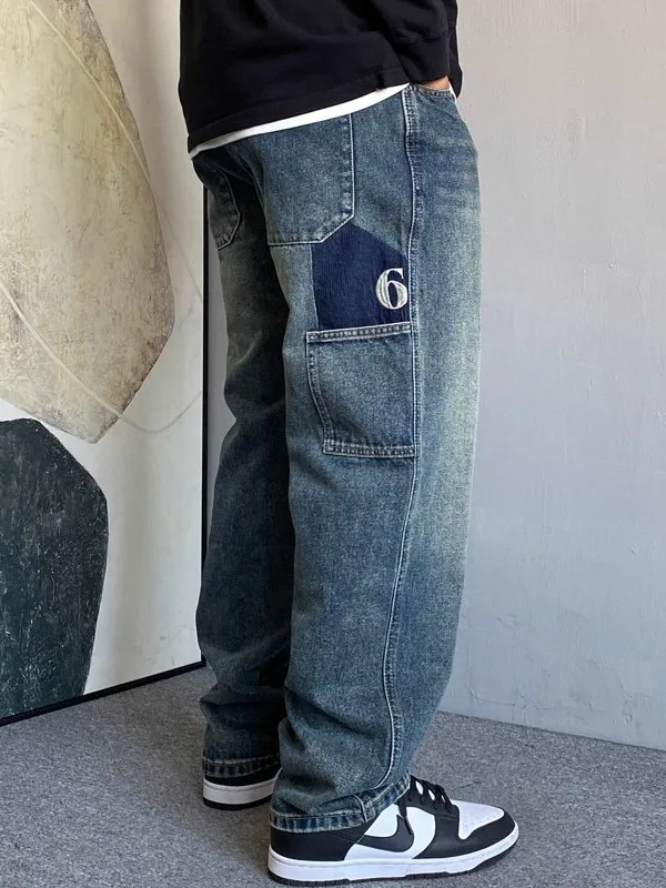 Retro American Blue Waed Denim Jeans Men's Winter Heavy Multi-ket Straight Casual Long Pants Faionable Workwear
Retro American Blue Waed Denim Jeans Men's Winter Heavy Multi-ket Straight Casual Long Pants Faionable Workwear
