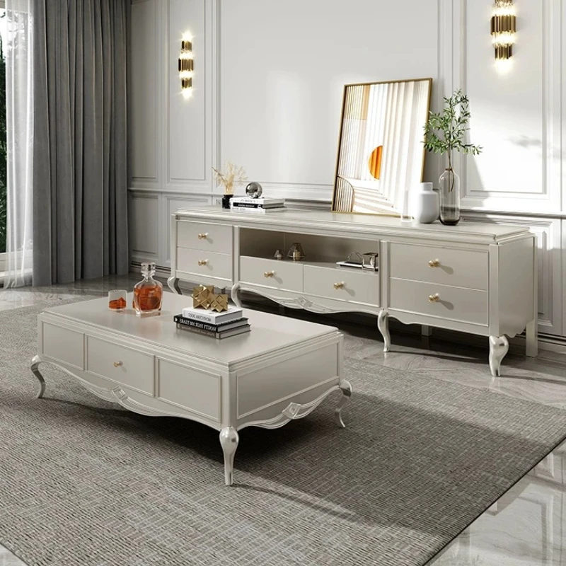 European American style solid wood coffee table TV cabinet combination set storage tv stand side tables living room furniture
European American style solid wood coffee table TV cabinet combination set storage tv stand side tables living room furniture