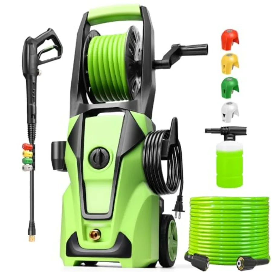 Pressure Washer 5000PSI for home cars driveways, light green ABS plastic housing, adjustable pressure, 33FT hose and 4 nozzle s
Pressure Washer 5000PSI for home cars driveways, light green ABS plastic housing, adjustable pressure, 33FT hose and 4 nozzle s