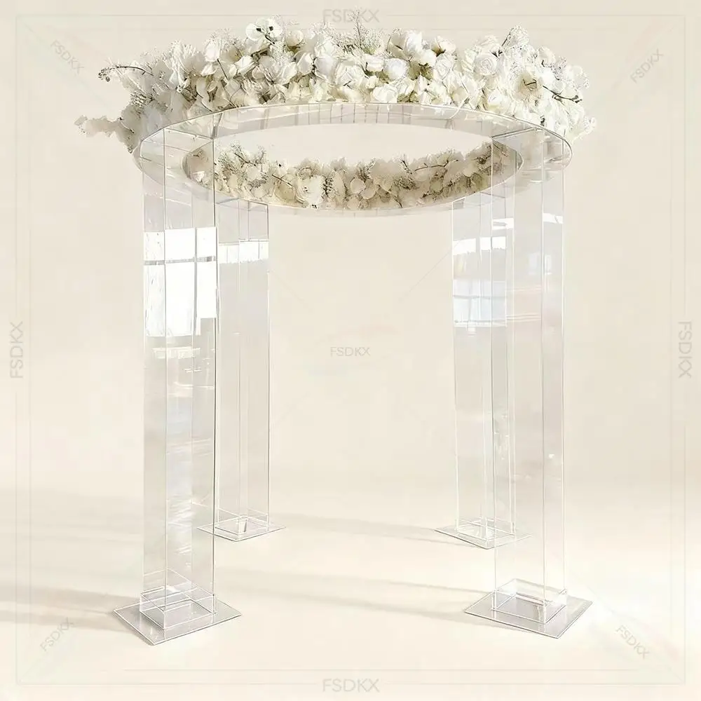 FSDKX Events Decor Flower Decoration Round Transparent Clear Acrylic Arch Wedding Chuppah Backdrop Acrylic Arches
FSDKX Events Decor Flower Decoration Round Transparent Clear Acrylic Arch Wedding Chuppah Backdrop Acrylic Arches