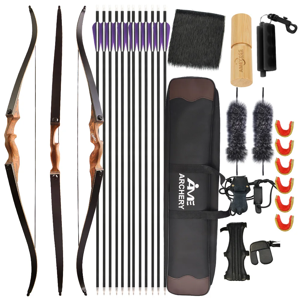40/60Ibs Recurve Bow Arrow Set 60'' Right Hand Bow Wooden Bow Handle for Archery Hunting Shooting Target Practice Fishing Sports
40/60Ibs Recurve Bow Arrow Set 60'' Right Hand Bow Wooden Bow Handle for Archery Hunting Shooting Target Practice Fishing Sports