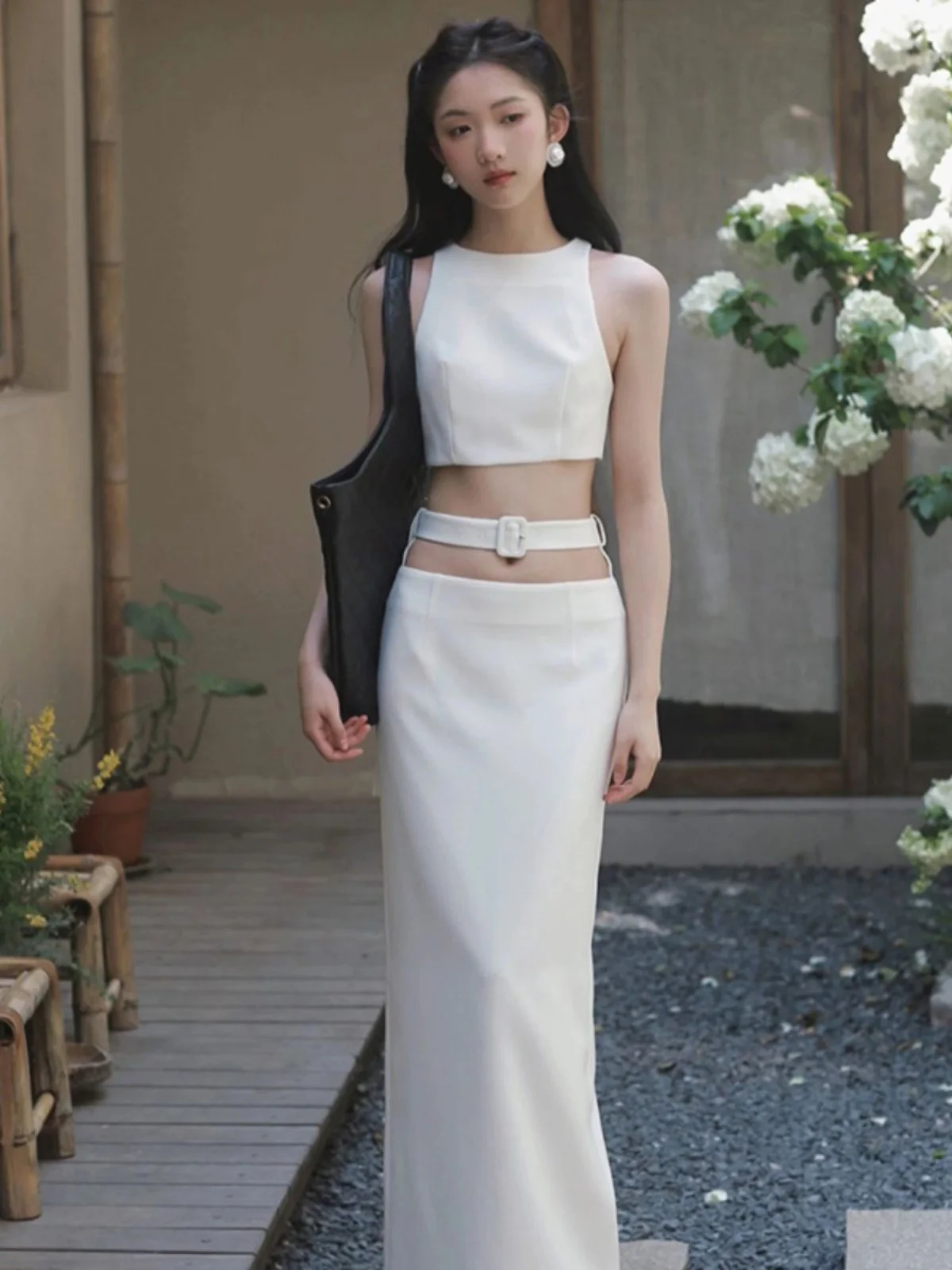 New 25 Pure Color round Ne Svel Vest Top And f Skirt Two Piece Set Women's Faion Summer Polyester Clothing
New 25 Pure Color round Ne Svel Vest Top And f Skirt Two Piece Set Women's Faion Summer Polyester Clothing