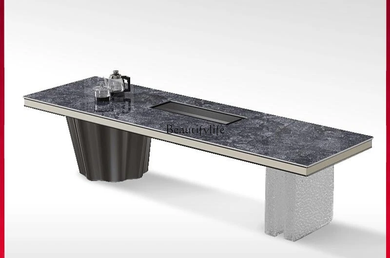 Italian minimalist tea table light luxury high-end rock slab natural marble tea table
Italian minimalist tea table light luxury high-end rock slab natural marble tea table