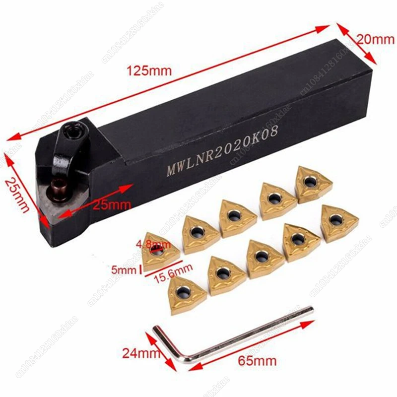 External Turning Tool Holder MWLNR2020K08 + S20R-MWLNR08 + 10PCS WNMG080404 Carbide Inserts Lathe Tool Durable
External Turning Tool Holder MWLNR2020K08 + S20R-MWLNR08 + 10PCS WNMG080404 Carbide Inserts Lathe Tool Durable