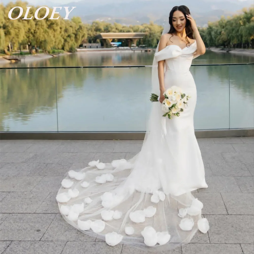 OLOEY Elegant Off The Shoulder Mermaid Wedding Dress Pleat Soft Satin Floor Length Bridal Gown Customized Robe De Mariage
OLOEY Elegant Off The Shoulder Mermaid Wedding Dress Pleat Soft Satin Floor Length Bridal Gown Customized Robe De Mariage