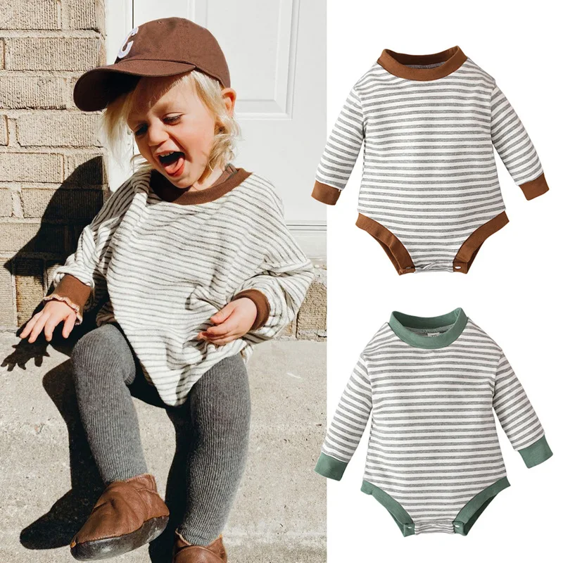 Newborn Infant Boy Bodysuit Romper Striped Long Sleeve Toddler Jumpsuit Soft Cotton Children Overalls Outfit Tracksuit A592
Newborn Infant Boy Bodysuit Romper Striped Long Sleeve Toddler Jumpsuit Soft Cotton Children Overalls Outfit Tracksuit A592