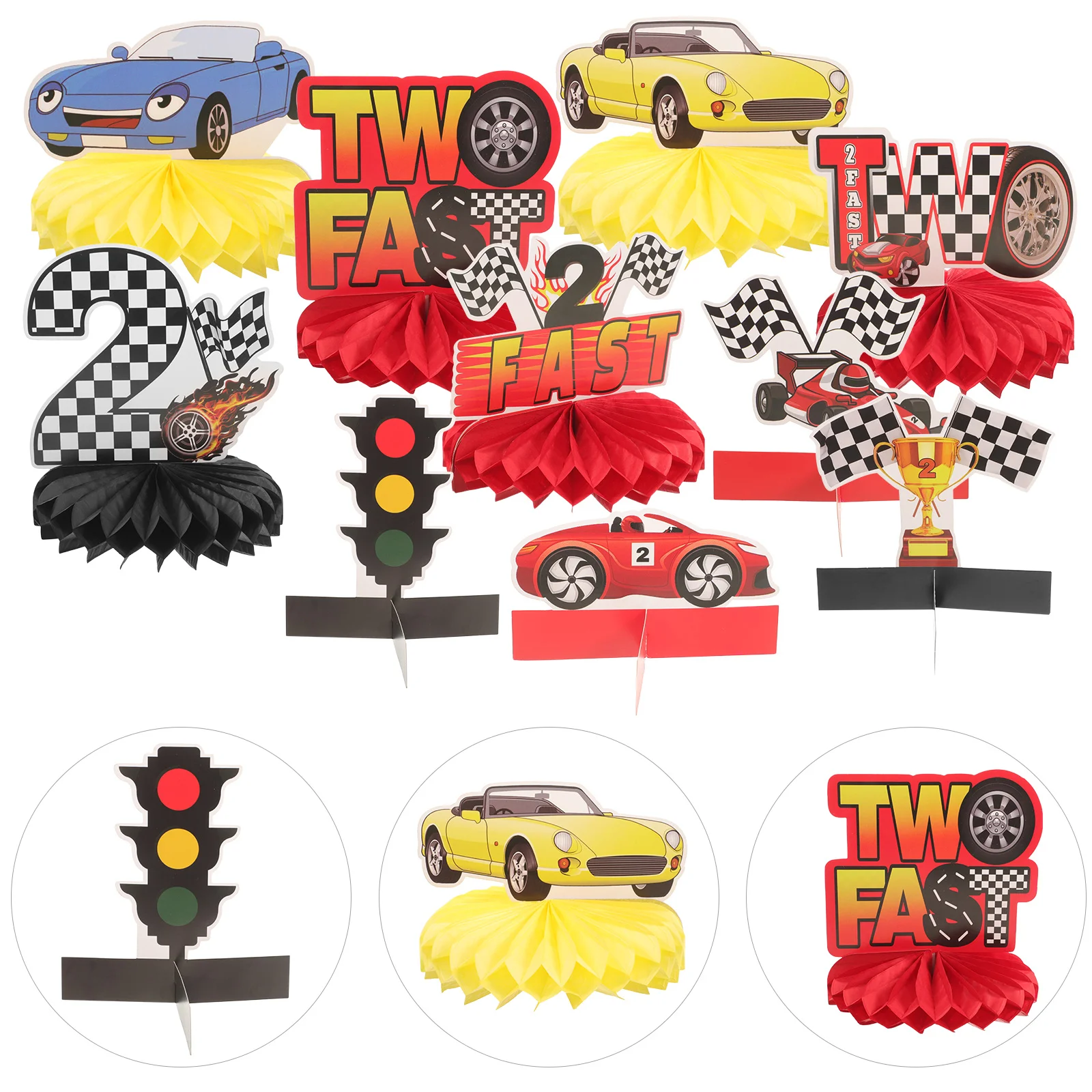 10 Pcs Racing Party Decorations Honeycomb Paper Race Car Birthday Engine Ornaments Table Decors
10 Pcs Racing Party Decorations Honeycomb Paper Race Car Birthday Engine Ornaments Table Decors