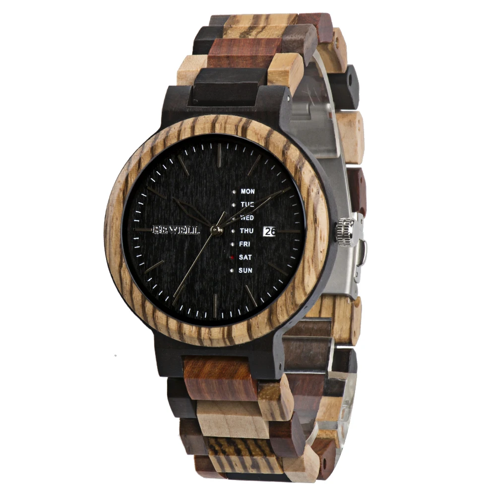 Men Luxury Zebra Wooden Quartz Watch Week & Date Dual Display Fold Buckle Light Casual Handmade Wrist Watch
Men Luxury Zebra Wooden Quartz Watch Week & Date Dual Display Fold Buckle Light Casual Handmade Wrist Watch