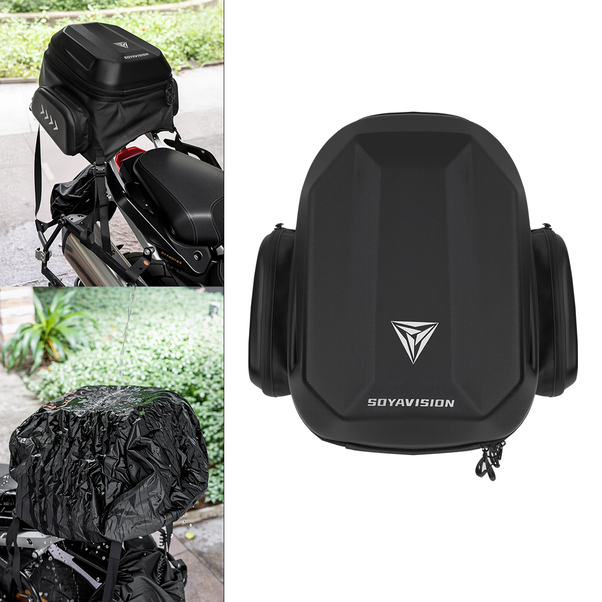 Motorcycle Waterproof Rear Seat Bag EVA Hard Shell Expandable Hard Shell Motorcycle Bag Helmet Backpack with Rain Cover
Motorcycle Waterproof Rear Seat Bag EVA Hard Shell Expandable Hard Shell Motorcycle Bag Helmet Backpack with Rain Cover