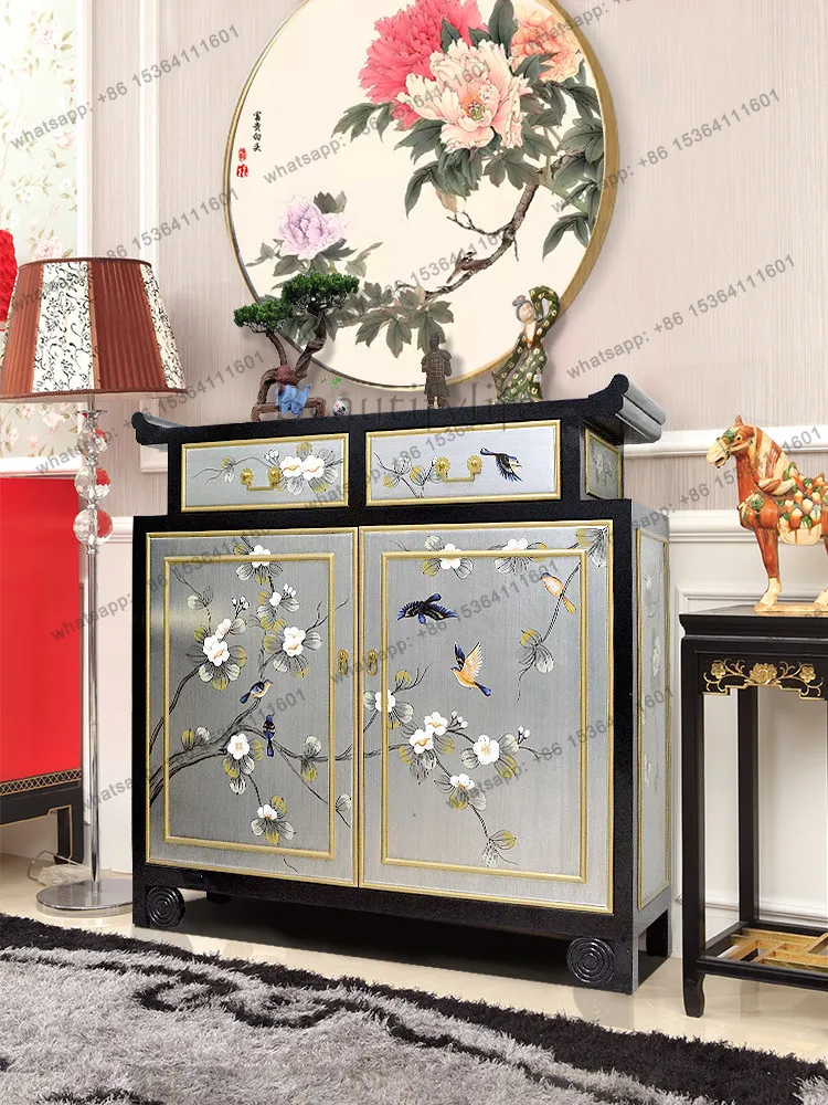 New Chinese-style entrance painted dining side cabinet aisle Chinese-style high-end warped head cabinet
New Chinese-style entrance painted dining side cabinet aisle Chinese-style high-end warped head cabinet