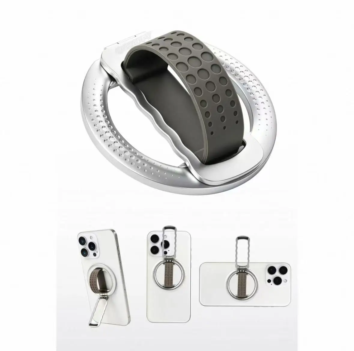 Magnetic 360° Metal Silicone Ring Universal Phone Holder For Magsafe Multifunctional Desktop Stand For iPhone Samsung Xiaomi
Magnetic 360° Metal Silicone Ring Universal Phone Holder For Magsafe Multifunctional Desktop Stand For iPhone Samsung Xiaomi